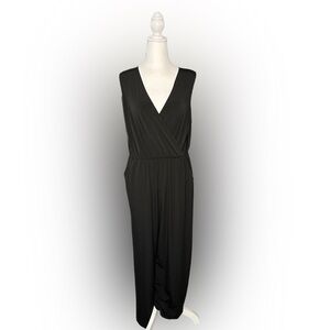 NY Collection Sleeveless Black Jumpsuit